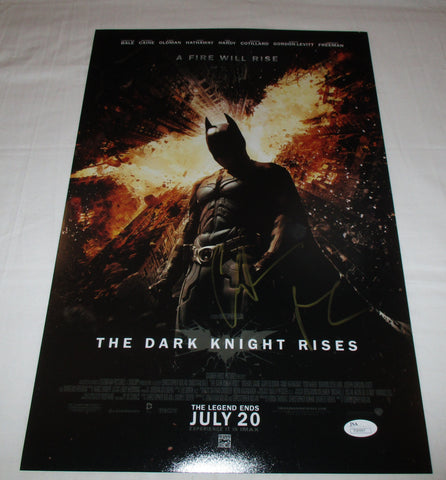 CHRISTIAN BALE SIGNED THE DARK KNIGHT RISES 12X18 MOVIE POSTER JSA