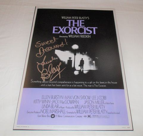 LINDA BLAIR SIGNED THE EXORCIST 12X18 MOVIE POSTER