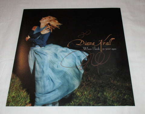 DIANA KRALL SIGNED WHEN I LOOK IN YOUR EYES 12X12 PHOTO