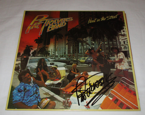 PAT TRAVERS SIGNED HEAT IN THE STREET VINYL RECORD