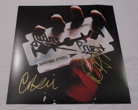 JUDAS PRIEST SIGNED BRITISH STEEL 12X12 PHOTO