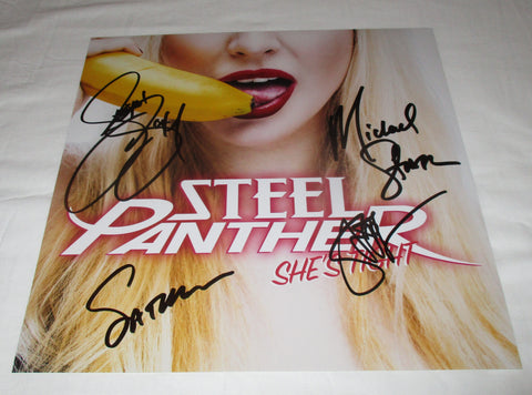 STEEL PANTHER SIGNED SHE'S TIGHT 12X12 PHOTO