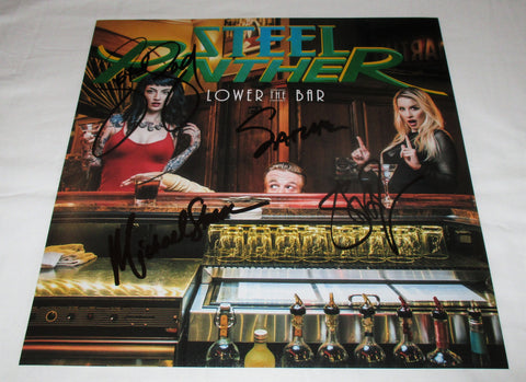 STEEL PANTHER SIGNED LOWER THE BAR 12X12 PHOTO