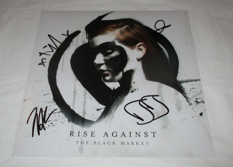 RISE AGAINST SIGNED THE BLACK MARKET 12X12 PHOTO