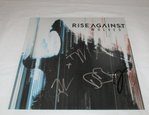 RISE AGAINST SIGNED WOLVES 12X12 PHOTO