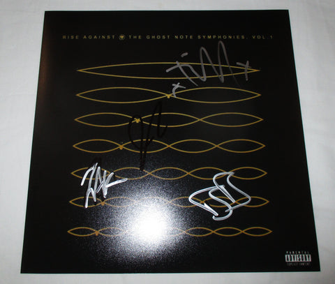 RISE AGAINST SIGNED THE GHOST NOTE SYMPHONIES VOL .1 12X12 PHOTO