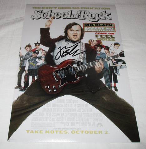 JACK BLACK SIGNED SCHOOL OF ROCK 12X18 MOVIE POSTER