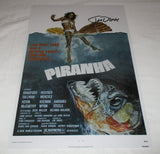 JOE DANTE SIGNED PIRANHA 12X18 MOVIE POSTER
