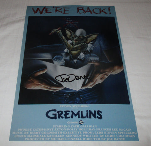 JOE DANTE SIGNED GREMLINS 12X18 MOVIE POSTER