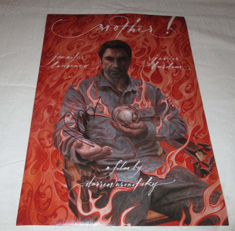 JAVIER BARDEM SIGNED MOTHER! 12X18 MOVIE POSTER