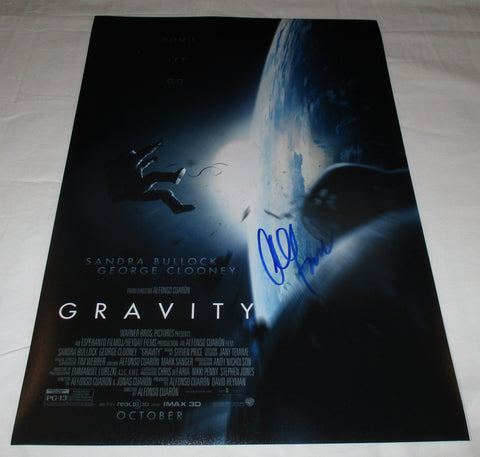 ALFONSO CUARON SIGNED GRAVITY 12X18 MOVIE POSTER