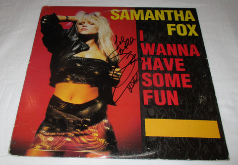 SAMANTHA FOX SIGNED I WANNA HAVE SOME FUN VINYL RECORD