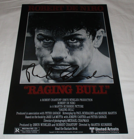 PAUL SCHRADER SIGNED RAGING BULL 12X18 MOVIE POSTER