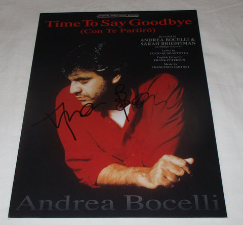 ANDREA BOCELLI SIGNED TIME TO SAY GOODBYE SHEET MUSIC