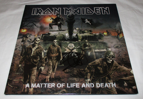 STEVE HARRIS SIGNED IRON MAIDEN A MATTER OF LIFE AND DEATH VINYL RECORD