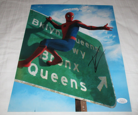 TOM HOLLAND SIGNED SPIDER-MAN HOMECOMING 11X14 PHOTO 3 JSA