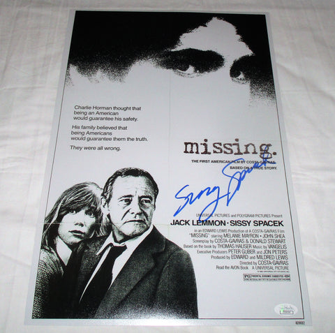 SISSY SPACEK SIGNED MISSING 12X18 MOVIE POSTER JSA