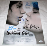 LEA SEYDOUX & ADELE EXARCHOPOULOS SIGNED BLUE IS THE WARMEST COLOR 12X18 MOVIE POSTER JSA