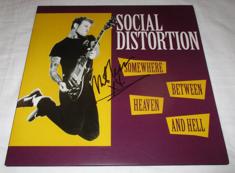 MIKE NESS SIGNED SOCIAL DISTORTION SOMEWHERE BETWEEN HEAVEN AND HELL VINYL RECORD JSA