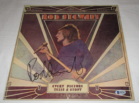 ROD STEWART SIGNED EVERY PICTURE TELLS A STORY VINYL RECORD BAS BECKETT