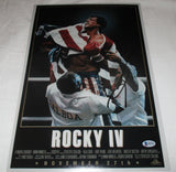 DOLPH LUNDGREN SIGNED ROCKY IV 12X18 MOVIE POSTER BAS BECKETT