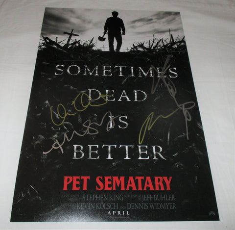 CAST SIGNED PET SEMATARY 12X18 MOVIE POSTER