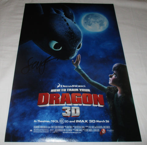 JAY BARUCHEL SIGNED HOW TO TRAIN YOUR DRAGON 12X18 MOVIE POSTER