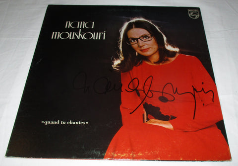 NANA MOUSKOURI SIGNED QUAND TU CHANTES VINYL RECORD