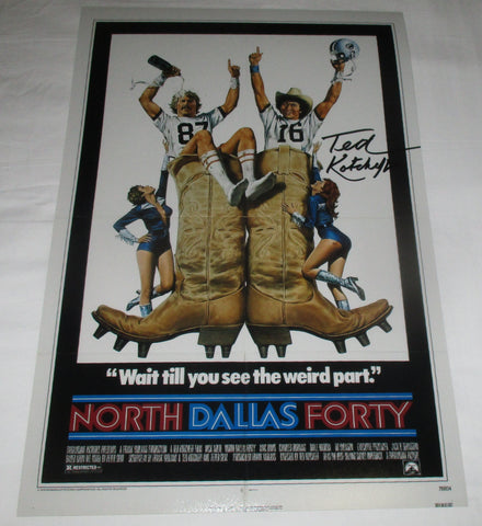 TED KOTCHEFF SIGNED NORTH DALLAS FORTY 12X18 MOVIE POSTER