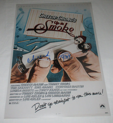 CHEECH MARIN & TOMMY CHONG SIGNED UP IN SMOKE 12X18 MOVIE POSTER