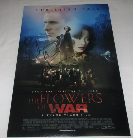 CHRISTIAN BALE SIGNED THE FLOWERS OF WAR 12X18 MOVIE POSTER