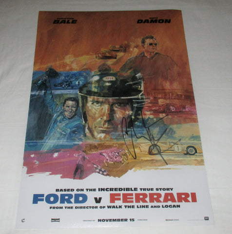 CHRISTIAN BALE SIGNED FORD V FERRARI 12X18 MOVIE POSTER