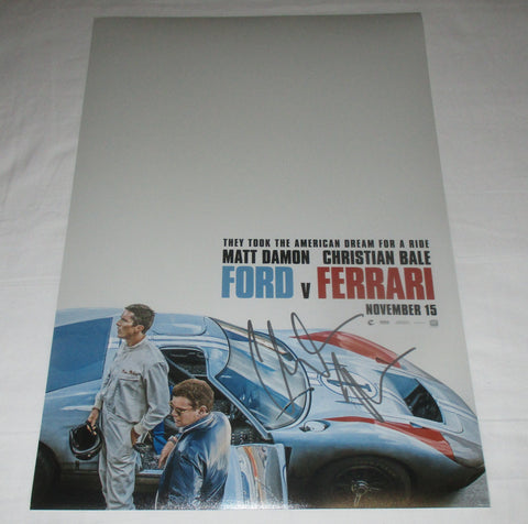 CHRISTIAN BALE SIGNED FORD V FERRARI 12X18 MOVIE POSTER 2
