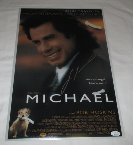 JOHN TRAVOLTA SIGNED MICHAEL 12X18 MOVIE POSTER JSA