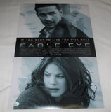 SHIA LABEOUF & MICHELLE MONAGHAN SIGNED EAGLE EYE 12X18 MOVIE POSTER JSA