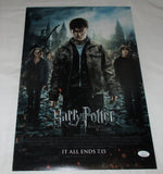 DANIEL RADCLIFFE SIGNED HARRY POTTER AND THE DEATHLY HALLOWS 12X18 POSTER JSA 2