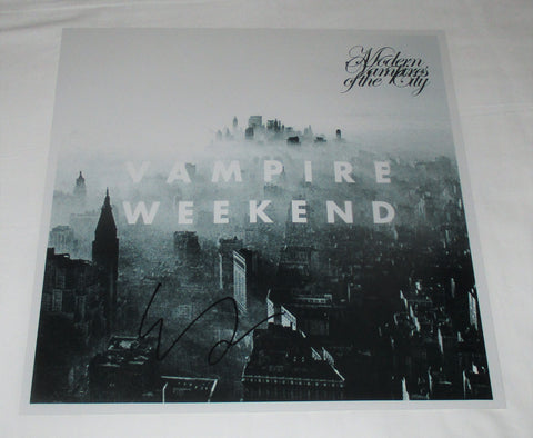 EZRA KOENIG SIGNED VAMPIRE WEEKEND MODERN VAMPIRES OF THE CITY 12X12 PHOTO