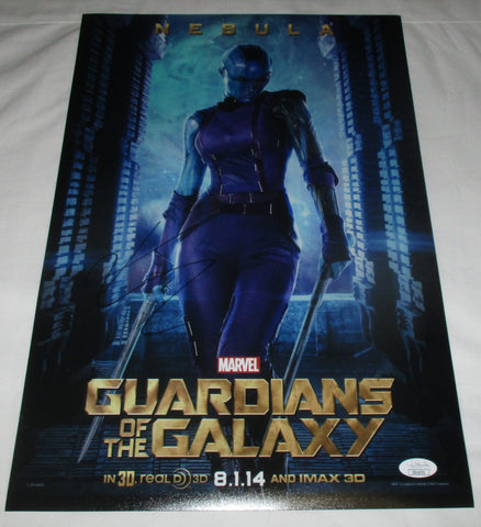 KAREN GILLAN SIGNED GUARDIANS OF THE GALAXY 12X18 MOVIE POSTER JSA MARVEL