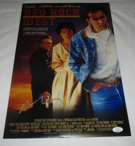 NICOLAS CAGE SIGNED RED ROCK WEST 12X18 MOVIE POSTER JSA