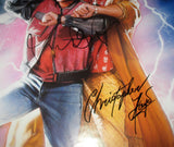 MICHAEL J FOX & CHRISTOPHER LLOYD SIGNED BACK TO THE FUTURE PART II 27X40 FULL SIZE POSTER JSA