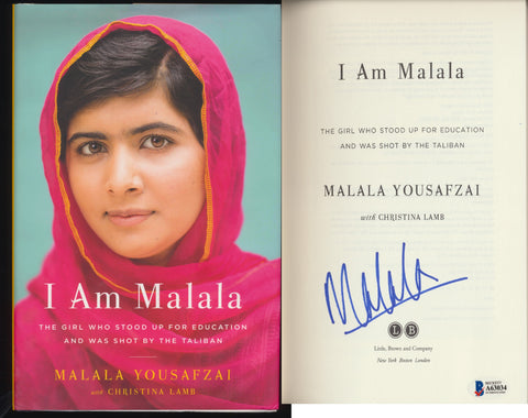 MALALA YOUSAFZAI SIGNED I AM MALALA 1ST EDITION BOOK BAS BECKETT