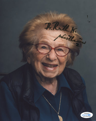 DR RUTH WESTHEIMER SIGNED 8X10 PHOTO ACOA 3