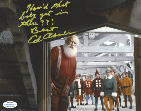 ED ASNER SIGNED ELF 8X10 PHOTO ACOA 2