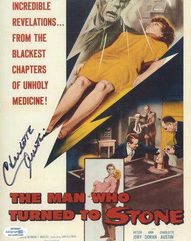 CHARLOTTE AUSTIN SIGNED 8X10 THE MAN WHO TURNED TO STONE PHOTO ACOA