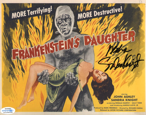 SANDRA KNIGHT SIGNED FRANKENSTEIN'S DAUGHTER 8X10 PHOTO ACOA