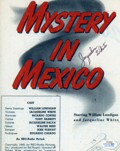 JACQUELINE WHITE SIGNED MYSTERY IN MEXICO 8X10 PHOTO ACOA