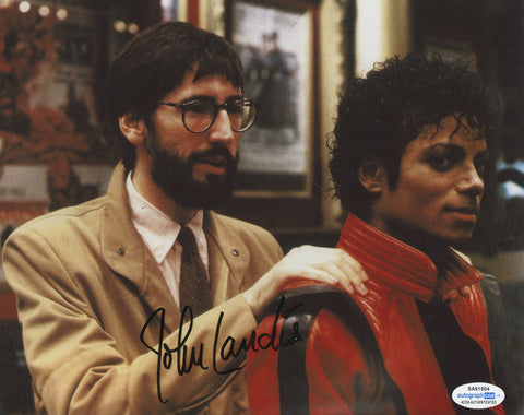 JOHN LANDIS SIGNED MICHAEL JACKSON THRILLER 8X10 PHOTO ACOA