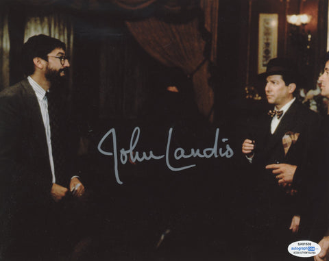 JOHN LANDIS SIGNED OSCAR 8X10 PHOTO ACOA