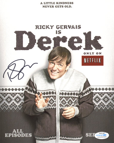 RICKY GERVAIS SIGNED DEREK 8X10 PHOTO 2 ACOA