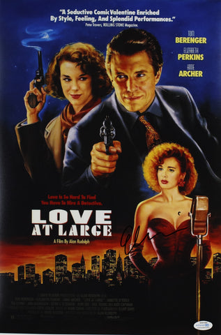 ELIZABETH PERKINS SIGNED LOVE AT LARGE 12X18 MOVIE POSTER ACOA